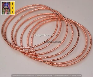Juego de 7 brazaletes de cobre puro para mujer, brazalete de cobre macizo brillante brazalete de cobre - Imagen 1 de 8
