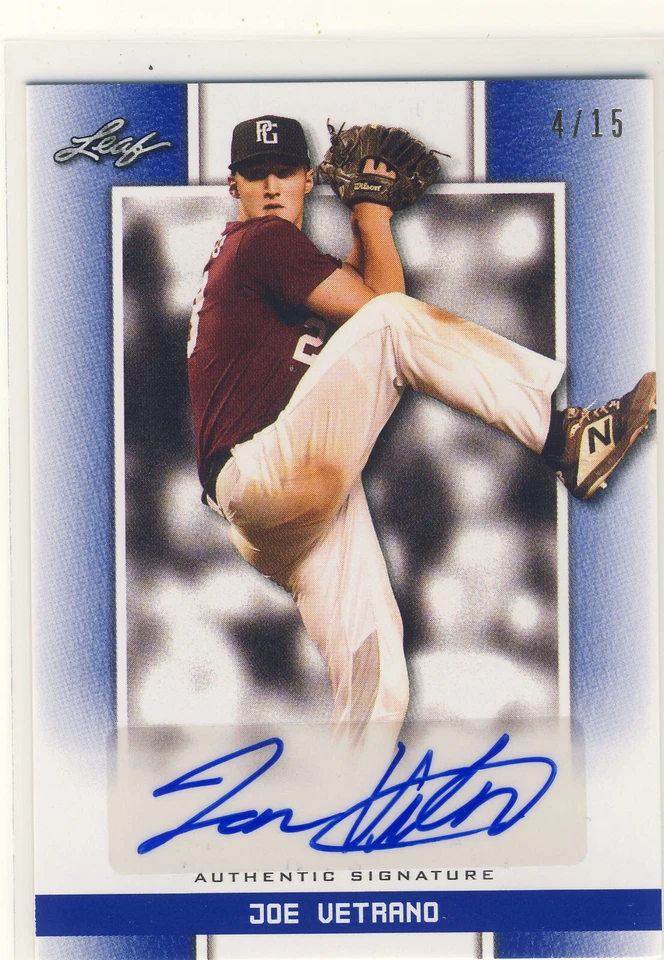 JOE VETRANO 2019 Leaf Perfect Game PG National Showcase Blue AUTO /15 DODGERS - Image 1 of 2