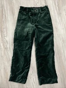 JANIE AND JACK boys Green Velvet Pants Size 5 - Picture 1 of 3