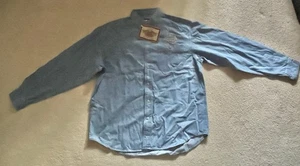 NEW HARLEY DAVIDSON Men’s Genuine Blue Denim Long Sleeve Large Sauk City & Tag - Picture 1 of 13