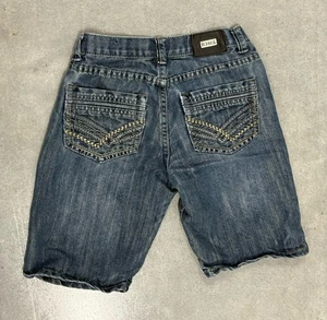 Rebel Women’s Denim Shorts Size 0/2 Blue Raw Hem Contrast Stitch Y2K Vintage - Picture 1 of 6