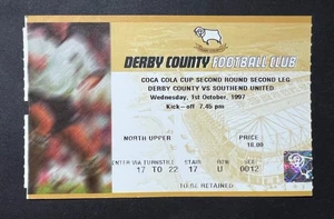 Boleto Derby County vs Southend United Copa Premier League 1997 1/10/97 - Imagen 1 de 2