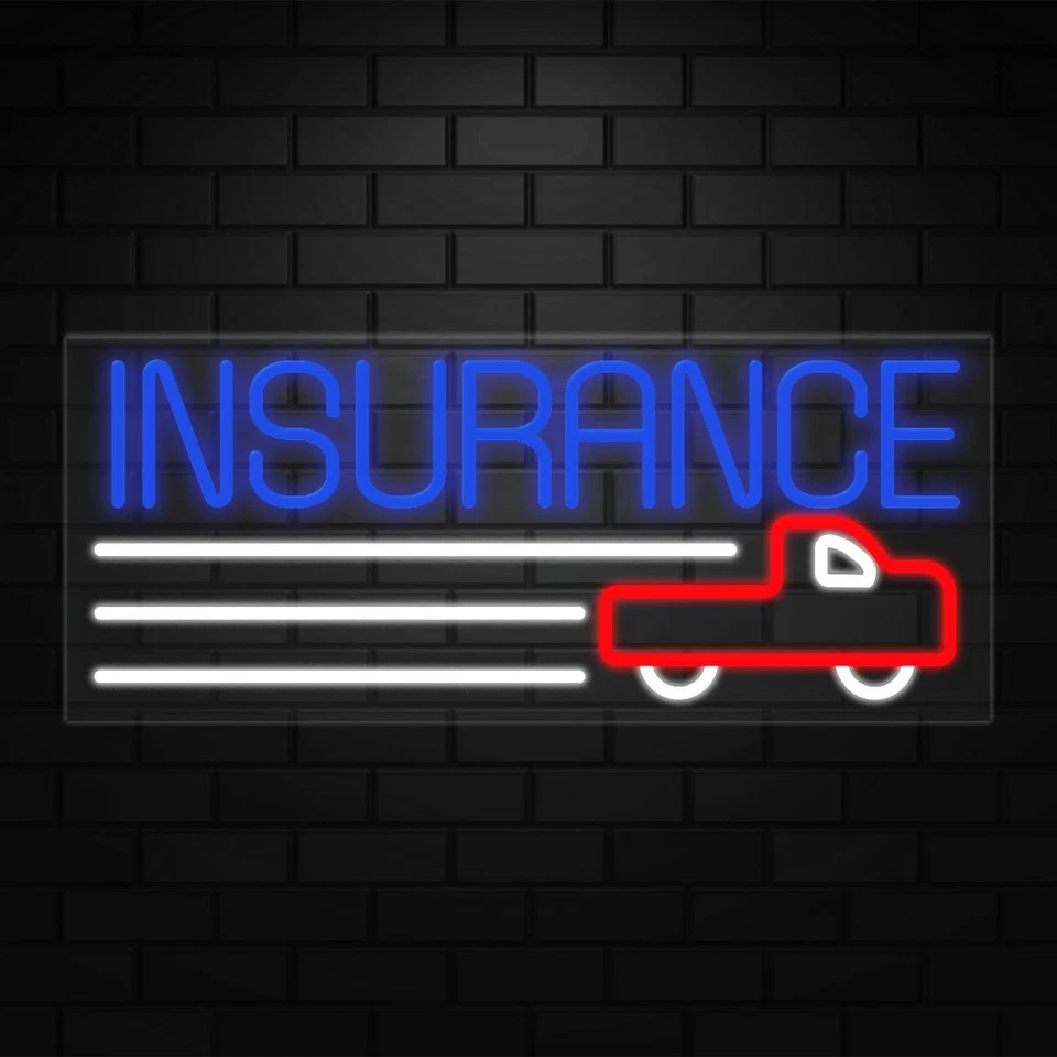 Auto Insurance Sign for Business Displays | LED Flex Neon | 32"W x 13"H x 1"D - Image 1 of 4