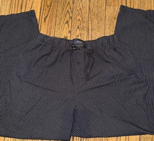 "Pantalones de pijama grandes Polo Ralph Lauren negros blancos a cuadros con cordón elástico 29""" - Imagen 1 de 6