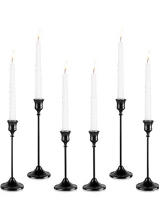 Candlestick Holders Taper Candle Holder for Candlesticks 2sets (6pcs) Black - Picture 1 of 3