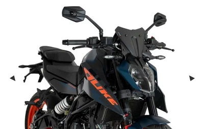 Puig New Generation Sport Screen 2024-2025 KTM 390 Duke, Matte Black P/N: 21997J - Image 1 of 2