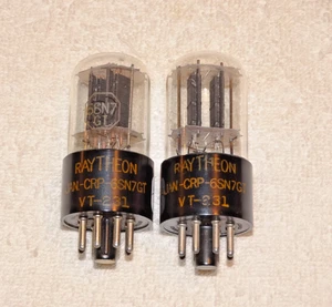 2 x Tubo Raytheon JAN-CRP-6SN7GT*VT-231-Varilla de soporte*Pruebas muy fuertes*1945*#D9 - Imagen 1 de 4