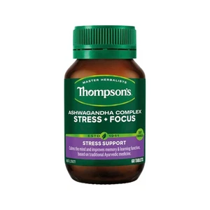 THOMPSON'S - ASHWAGANDHA COMPLEX STRESS + FOCUS 60T STRESS SUPPORT THOMPSON - Picture 1 of 1