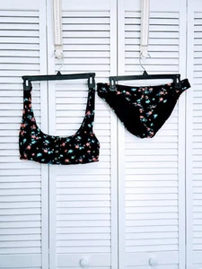 GB Black and Floral Bikini Women's Size Large - Picture 1 of 16