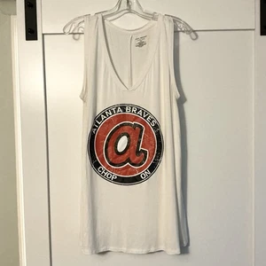 Camiseta sin mangas Lane Bryant tejida con columpio Atlanta Braves para mujer talla 18/20 blanca cuello en V MLB - Imagen 1 de 3