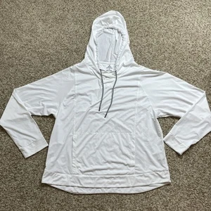 Prana Hoodie Womens Size XL White Poly Stretch Outdoors Hiking Comfort - Picture 1 of 7