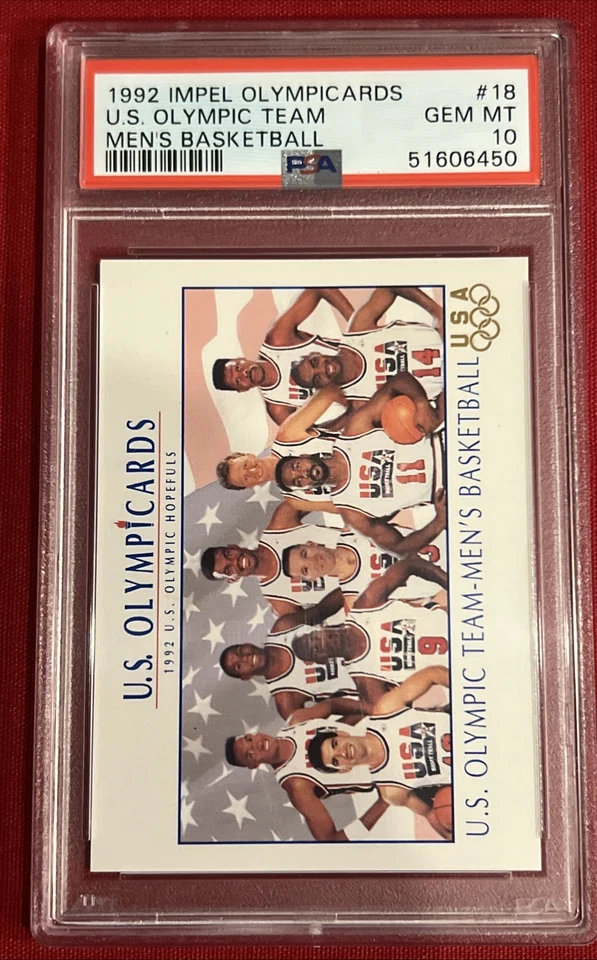 1992 Impel Olympicards US Olympic Team #18 Men’s Basketball PSA 10 - Image 1 of 4