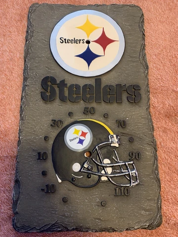Pittsburgh Steelers wall decor- Was A Clock & Thermometer Cover