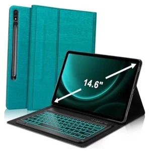 Samsung Galaxy Tab S9 Ultra Keyboard Case 14.6”, Detachable S9/S8 Ultra Green - Picture 1 of 7