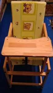 Kombihochstuhl aus Holz, Hochstuhl mit Tisch, Kinder Stuhl-Tisch - Bild 1 von 8