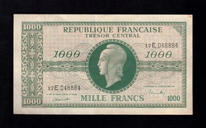 F.C. FRANCIA FRANCE , 1000 FRANCOS 1945 , MBC- (VF-) , P.107 . - Picture 1 of 2