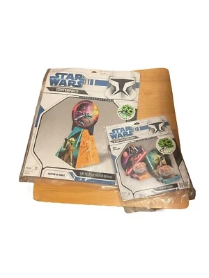 Lote de porta-copos vintage para decoração de festa de aniversário Star Wars peça central novo em folha - Imagem 1 de 4