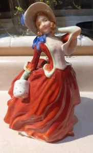 ROYAL DOULTON Porcelain AUTUMN BREEZES HN1934 RED Dress - Picture 1 of 4