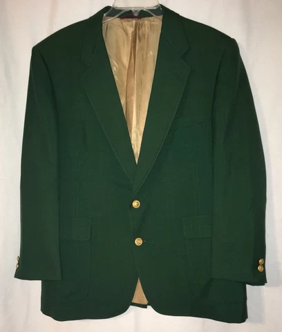 Vintage Green Men’s Golf Championship-Style Sport Coat Jacket Blazer Sz 44 Hart Cover