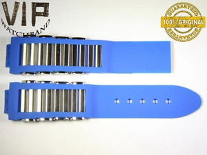 NEU OEM Original Jorg Hysek Armband 24 mm Gummi blaue Farbe + Edelstahl - Bild 1 von 2