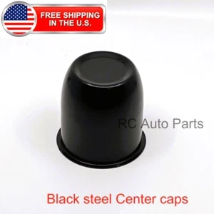 1 Black Steel Center Cap For Weld Draglite 3.18" Trailer Wheel Rims Center Bore - Picture 1 of 4