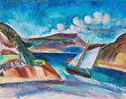 Gosta Sandels   Landscape With Sailing Boat 1917 58 X 74 Cm