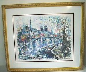 PENCIL SIGNED COLOR LITHOGRAPH BY JOROL , PARIS - Picture 1 of 8