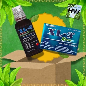SET OF XL-3 XTRA COLD & COUGH MEDICINE 12 CAPS + XL3 CHERRY NIGHT TIME MEDICINE - Picture 1 of 2