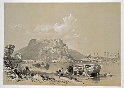 Belgio Namur Panorama Originale Litografia Stanfield 1838 • 149.65€