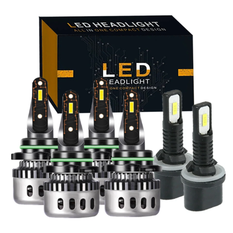 For Oldsmobile Aurora 1995-2000 2001 2002 LED Headlight High Low Fog Light 6Bulb - Image 1 of 4