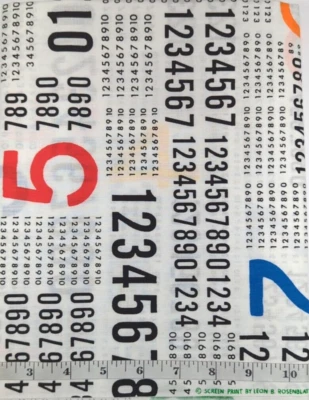 Vintage Lightweight Numbers Cotton Sew Craft Fabric BTY Rosenblatt Textiles - Image 1 of 3