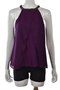 NEW Townsen Top Size S Purple Metallic Blouse Shirt Sleeveless Party NWT - Picture 1 of 5