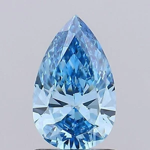 VVS1 Clarity Unheated Loose Diamond Natural Vivid Blue Color D 3 Ct Pear Cut - Picture 1 of 2