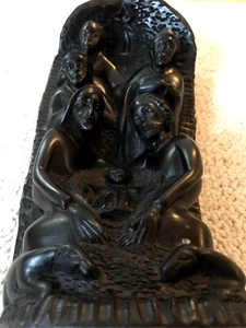 Krippenskulptur mit 6 Figuren, Massai - Makonde Art, Ebenholz - Bild 1 von 4