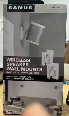 Sanus WSWM2-W1 Wireless speaker wall mount for Sonos Play & others ( Pair) - Image 1 of 2
