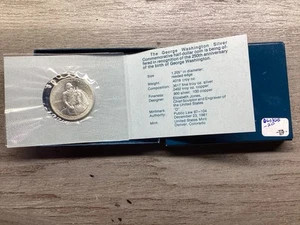 1982 George Washington Uncirculated 90% Silver Half Dollar with Box COA 60825 20 - Picture 1 of 3