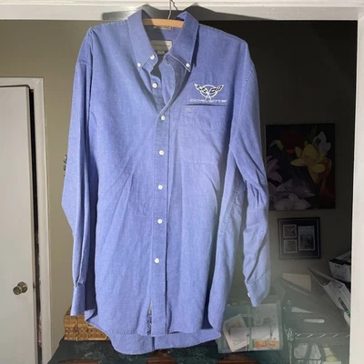 Cutter & Buck Corvette Embroidered Button Up Shirt Mens L Blue Long Sleeve - Image 1 of 4