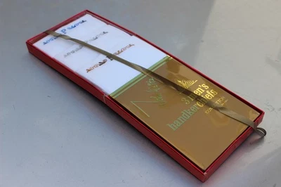 Juego de 3 pañuelos Springmaid vintage en caja original - algodón bordado NOS Foto 1 de 4