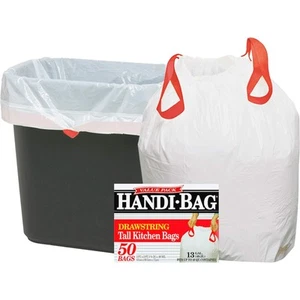 drawstring tall kitchen bags, 13 Gallon, 61cm*69.5cm, 50/Box - Picture 1 of 2