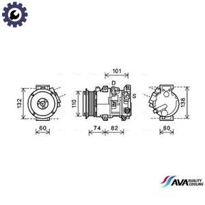 COMPRESSOR AIR CONDITIONING TOAK628 FOR TOYOTA RAV/4/III CAMRY 2AZ-FE 2.4L - Picture 1 of 9