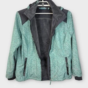 Free Country Women's XXL Zip Hooded Jacket Soft Shell Coat Blue/Gray Space Dye - Picture 1 of 5