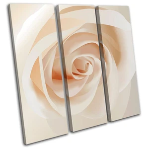 Rose Design Floral TREBLE CANVAS WALL ART Picture Print VA - Picture 1 of 1