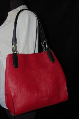 BOLSO/CARTERA DE HOMBRO CALVIN KLEIN "RAYA" HOBO TRIPLE COMPARTIMENTO IMITACIÓN CUERO USADO EN EXCELENTE ESTADO Foto 1 de 4