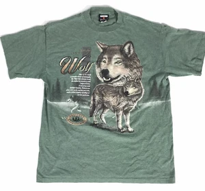 Vintage 1994 Signal Sports All Over Print Wolf T-Shirt Made In USA Wildlife Gr. L - Bild 1 von 7
