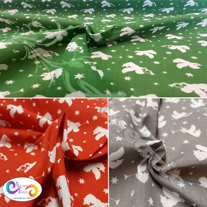 Festive Christmas Winter Angel Cherubs Polycotton Craft Bunting Dress Fabric45" - Picture 1 of 10