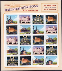 2023 US Railroad Stations Forever Stamp Sheet Scott # 5758-5762 USPS Sealed !! - Picture 1 of 1