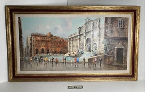 Antique Vintage Original Oil Painting Impressionist PARIS Street -Listed Signed - Picture 1 of 14