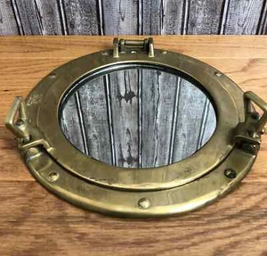 "Espejo de pared vintage de latón macizo para ventana de barco náutico marítimo de 12"" Porthole" - Imagen 1 de 18