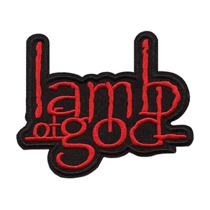 Lamb of God Red Logo Embroidered Iron-On Patch Heavy Metal Band Applique - Picture 1 of 2