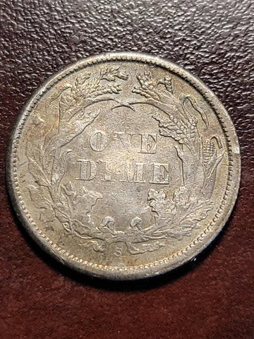 1871-S Liberty Seated Silver Dime Rare XF-AU Cover